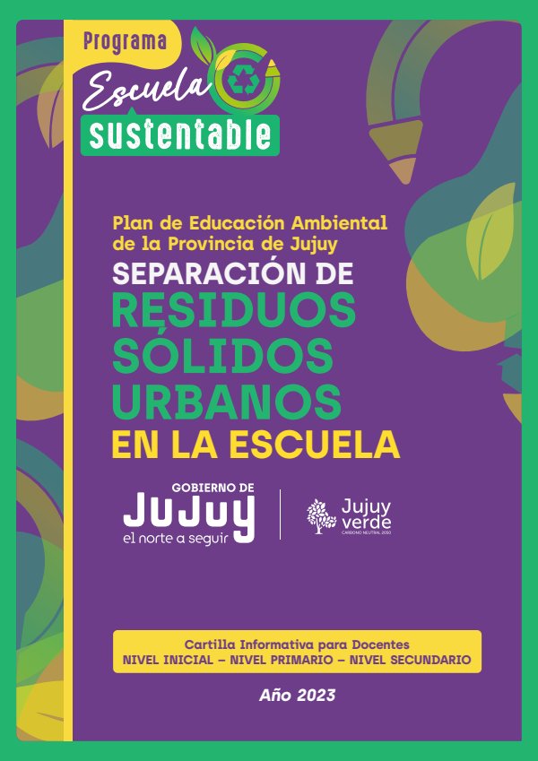 Cartilla sobre separación de Residuos Solidos Urbanos en la Escuela